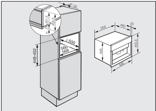 MIELE CVA 5060 TITANE - Possibilities d'encastrement et de combinaisons - 1