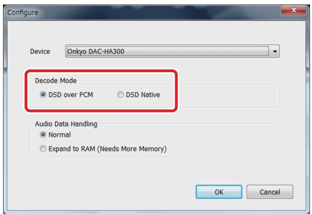 ONKKYO DAC-HA300 - Selecting DSD decoding mode (DAC-HA300 only) - 1