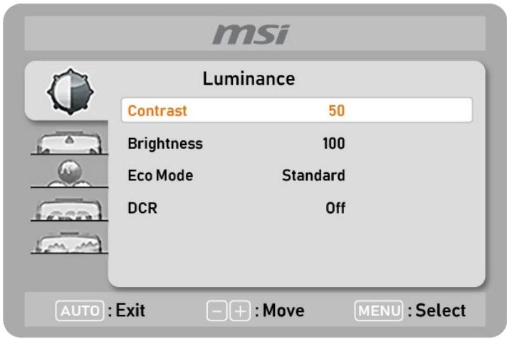 MSI MP242 - Menu OSD - 1