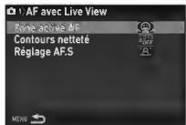 PENTAX R70 - Réglage de la mise au point automatique lors de prise de vue avec Live View - 2