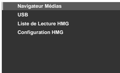 PIONEER PDP-LX6090H - Sélectionnez "Navigateur Médias", "USB", "Liste de Lecture HMG" ou "Configuration HMG". - 1
