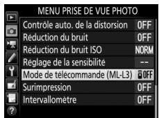NIKON D7200 18-105MM VR - Sélectionnez Mode de télécommande (ML-L3). - 1