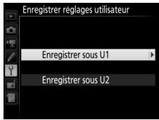 NIKON D7200 18-105MM VR - Sélectionnez Enregistrer sous U1 ou Enregistrer sous U2. - 1