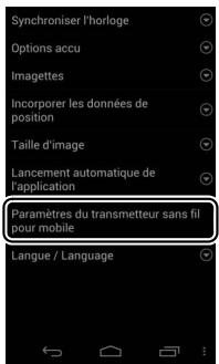 NIKON D7200 18-105MM VR - Sélectionnez Paramètres du transmetteur sans fil pour mobile. - 1