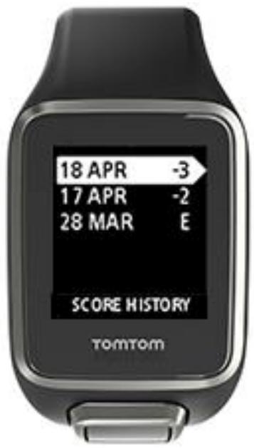 TOMTOM GOLFER 2 FiN BLACK - Consulter les scores precedents - 1