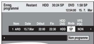 PANASONIC DMR-EH55 - Appuyez sur [▶] pour vous déplacer parmi les éléments sur l'affichage et changez les éléments avec [▲, ▼]. - 1