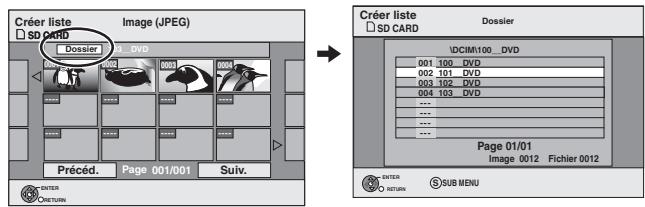 PANASONIC DMR-EH55 - Pour sélectionner un autre dossier - 1