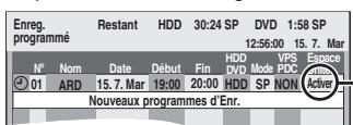 PANASONIC DMR-EH55 - Appuyez sur [ENTER]. - 2