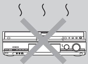 PANASONIC DMR-EH55 - Ne posez pas l'appareil sur un amplificateur ou sur un autre apparéil susceptible de chauffer. - 1