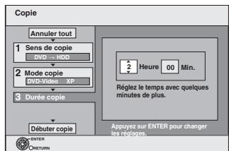 PANASONIC DMR-EH55 - Réglages de copie en fonction de la durée définie - 1