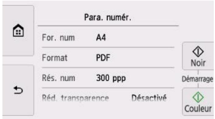 CANON TS8053 - Paramétrage de la numérisation avec le panneau de contrôle - 1