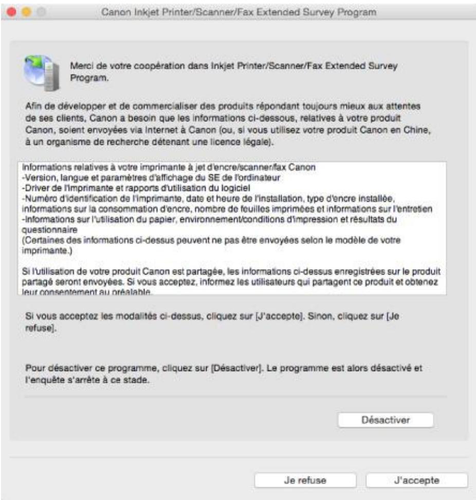 CANON TS8053 - L'icône Inkjet Printer/Scanner/Fax Extended Survey Program s'affiche OS) - 2