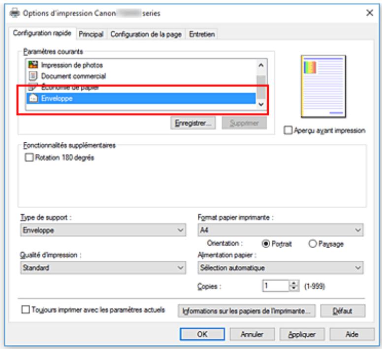 CANON TS8053 - Configuration de l'impression des enveloppes - 1