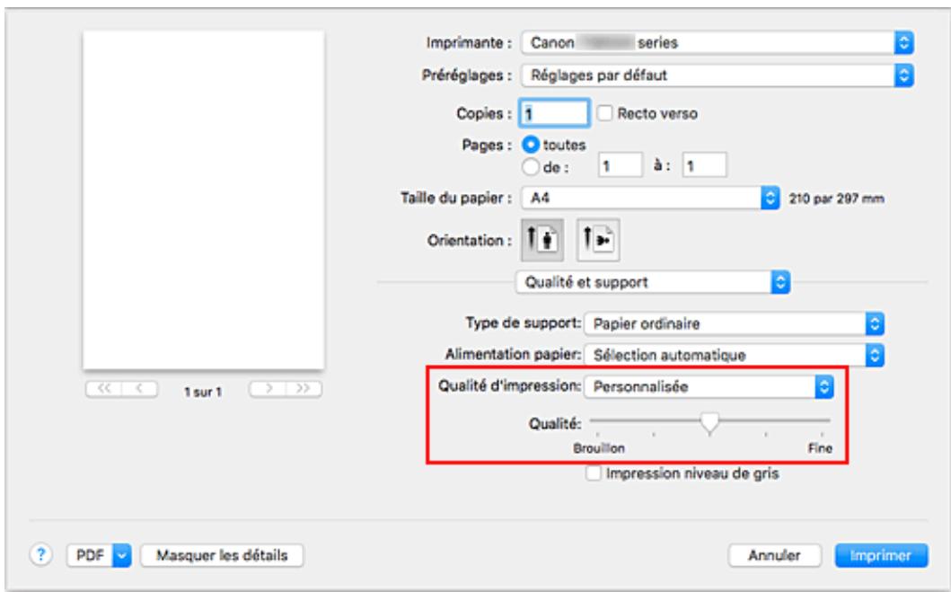 CANON TS8053 - Définition du niveau de Qualité d'impression (Personnalisée) - 1