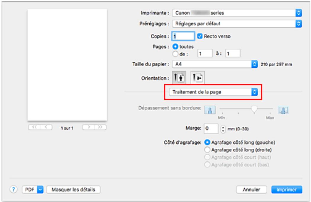 CANON TS8053 - Sélectionnez Traitément de la page dans le menu dérouulant de la Boîte de dialogue Imprimer - 1