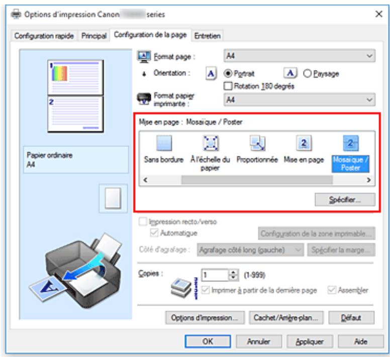 CANON TS8053 - Configuration de l'impression Mosaïque/Poster - 1