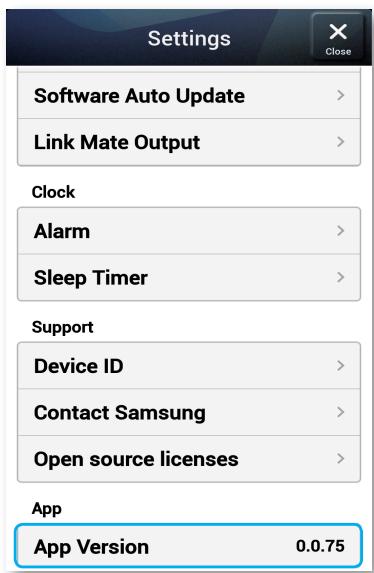 SAMSUNG WAM270 - Version de l'application - 1