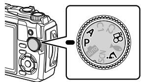 OLYMPUS TG-6 - Tournez la molette de mode sur P, A, ou  . - 1