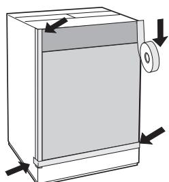 HOTPOINT CHWD 129 EU - Application du panneau d'habillage en bois sur la porte et montage du machine à laver à l'intérieur des éléments: - 5