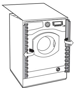 HOTPOINT CHWD 129 EU - Application du panneau d'habillage en bois sur la porte et montage du machine à laver à l'intérieur des éléments: - 3