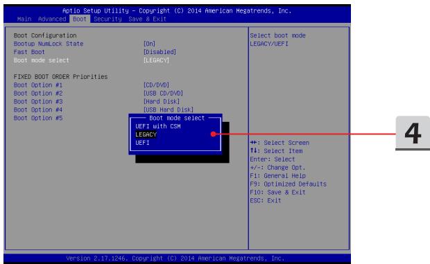 MSI GEG2 60D-447-FR - Comment sélectionner le mode de démarrage dans le BIOS pendant l'installation du système d'exploitation - 2