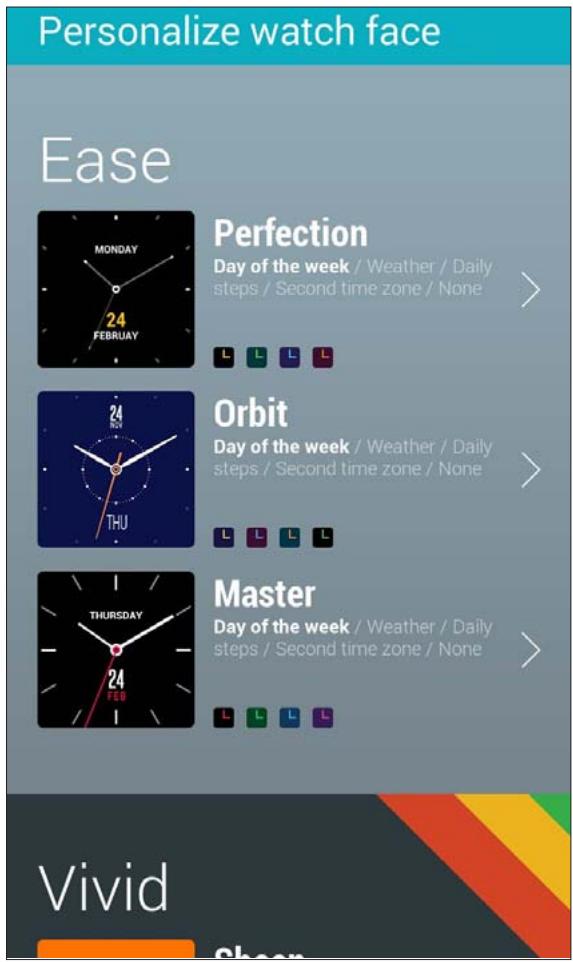 ASUS ZENWATCH2-WI5010 - Pour personneliser le cadran de la montre : - 1