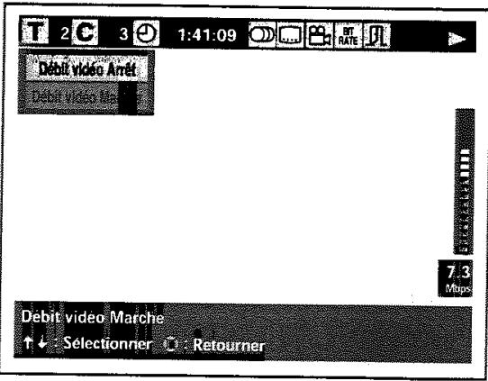 TOSHIBA SD-330E - Pour conserver l'affichage du débit binaire sur l'écran: - 1