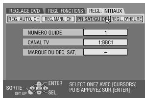JVC DR-MV1SEF - Réglage de la marque et du canal du récepteur satellite - 1