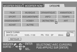 JVC DR-MV1SEF - Modification d'une catégorie - 1