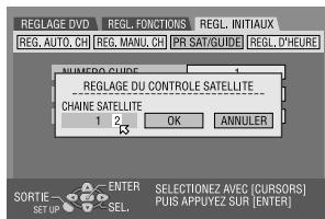 JVC DR-MV1SEF - Réglage de la marque et du canal du récepteur satellite - 2