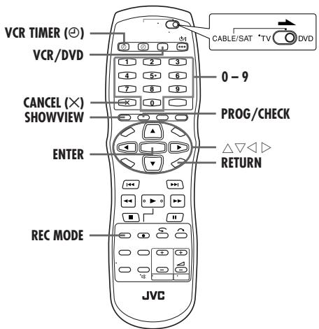 JVC DR-MV1SEF - Enregistrement programme avec le système SHOWVIEW - 1