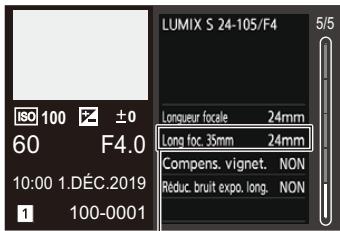 PANASONIC OMe51R - Affichage des informations sur l'objetif - 1