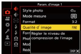 PANASONIC OMe51R - Affichage des descriptions à propos des éléments et des paramètres du menu. - 1