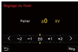 PANASONIC OMe51R - Appuyez sur pour régler l'intensité du flash, puis appuyez sur MEBU ou - 2