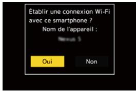 PANASONIC OMe51R - (À la première connexion) Vérifiez le nom de dispositif affché sur l'appareil photo et puis seLECTIONnez [Oui]. - 4
