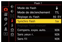 PANASONIC OMe51R - [口 ] [下 ] Sélectionnez [Synchro flash] - 1
