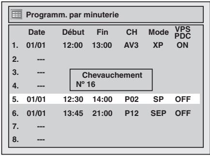 TOSHIBA DR265 - Vérification, annulation ou correction des informations sur les enregistements programmes - 1