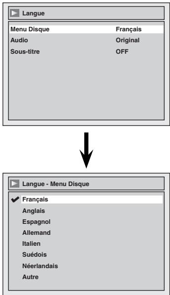 TOSHIBA DR265 - Langue du menu de disque (Par défaut: Français) - 1