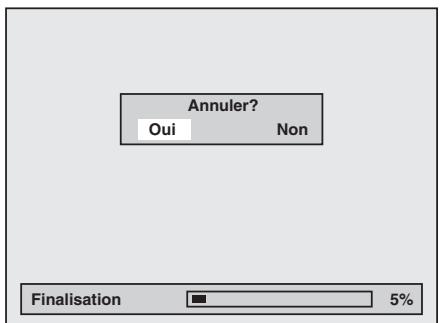 TOSHIBA DR265 - Pour annuler la finalisation (DVD-RW uniquement) : - 1