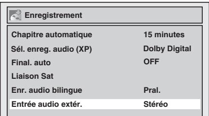 TOSHIBA DR265 - Réglage de l'entrée audio extérieure - 2