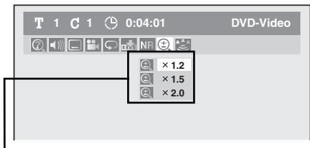 TOSHIBA DR265 - 2) Sélectionnez le pourcentage de zoom désiré au moyen de [ / ] , puis appuyez sur [ENTER]. - 1