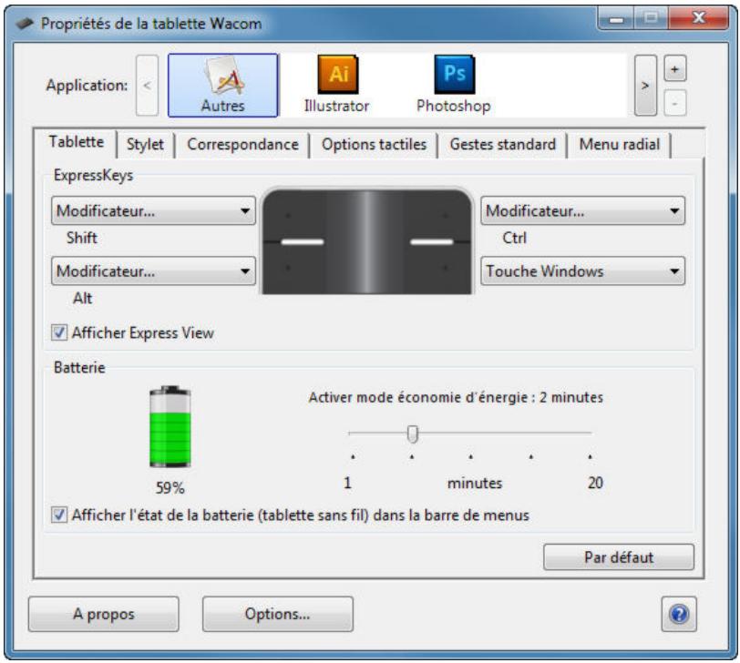 WACOM CTL-480S - ÉTAT DE LA BATTERIE ET DE LA ConnEXION SANS FIL - 1