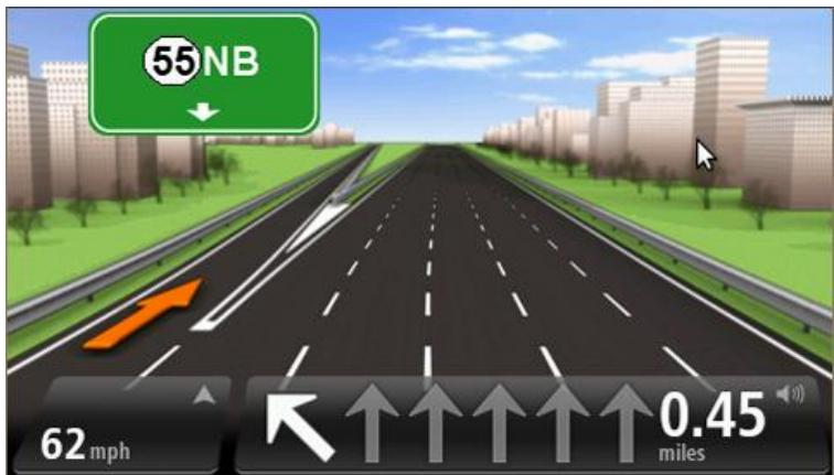 TOMTOM VIA 1505 CAN US MEX - Utiliser le guidage sur changement de voie - 1