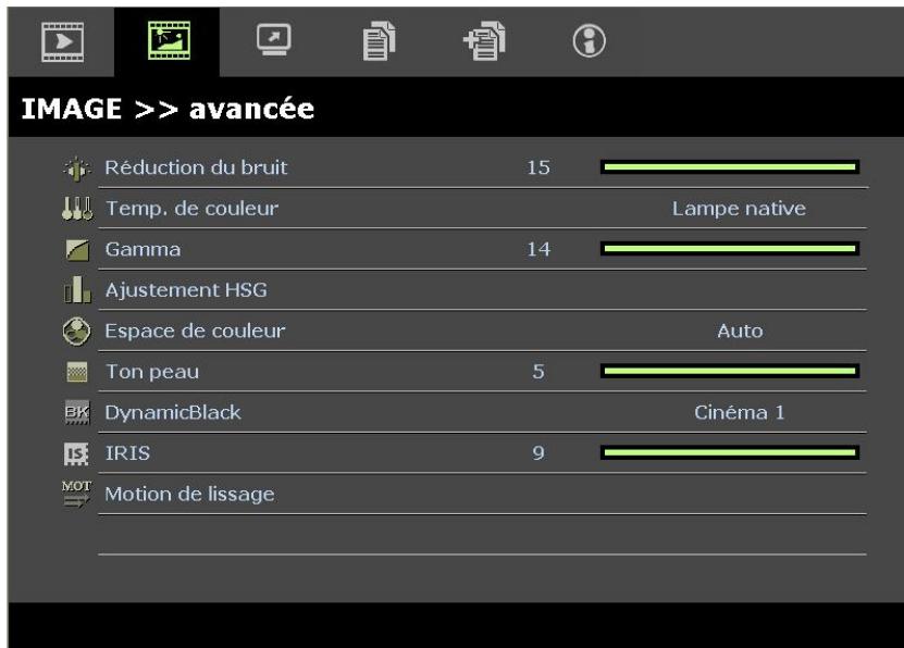 INFOCUS SP8604 - IMAGE >>Menu avancé - 1