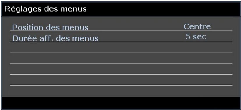 INFOCUS SP8604 - Réglages des menus - 1