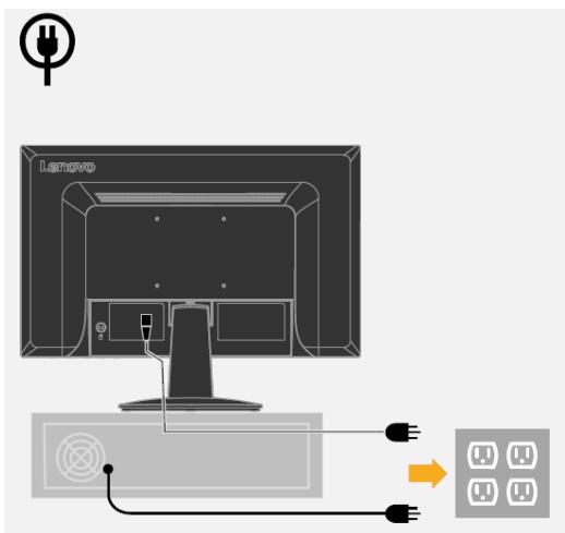 LENOVO Ecran PCD22-10 - Connector et allumer votre moniteur - 5
