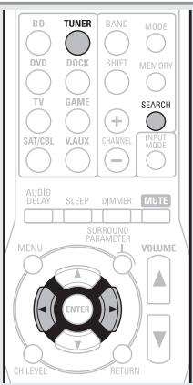 DENON AVR-1311 BKE2 - Appuyez SEARCH pour sélectionner "RT - 1