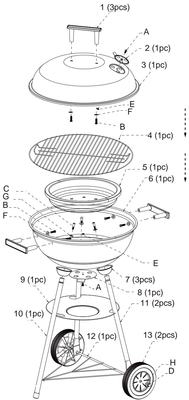 PROLINE BBFOOT - POUR UN USAGE EN EXTÉRIEUR SEULEMENT! N'utilisez pas cet apparéil en interieur! DANGER: PRÉSENCE DE MONOXYDE DE CARBONE - 1