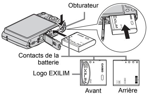 CASIO EX-Z450B - Insérez la batterie. - 1