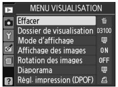 NIKON D130018-55 - Placer le curseur dans le menu sélectionné. - 2